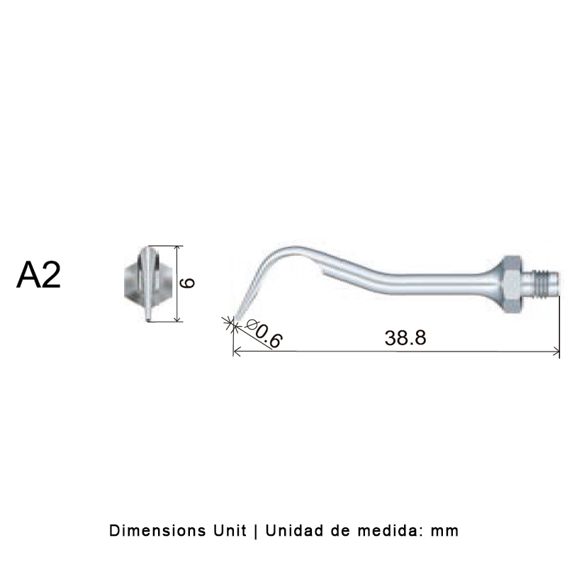 Punta ultrasonidos A2 Woodpecker compatible Amdent | Profilaxis