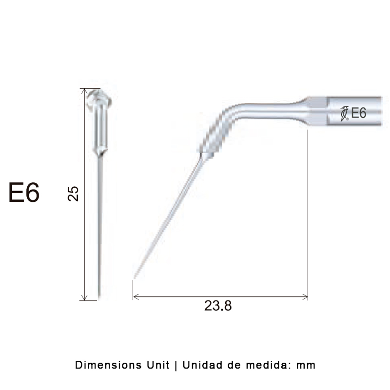 Punta ultrasonidos Woodpecker E6 compatible EMS | Endo