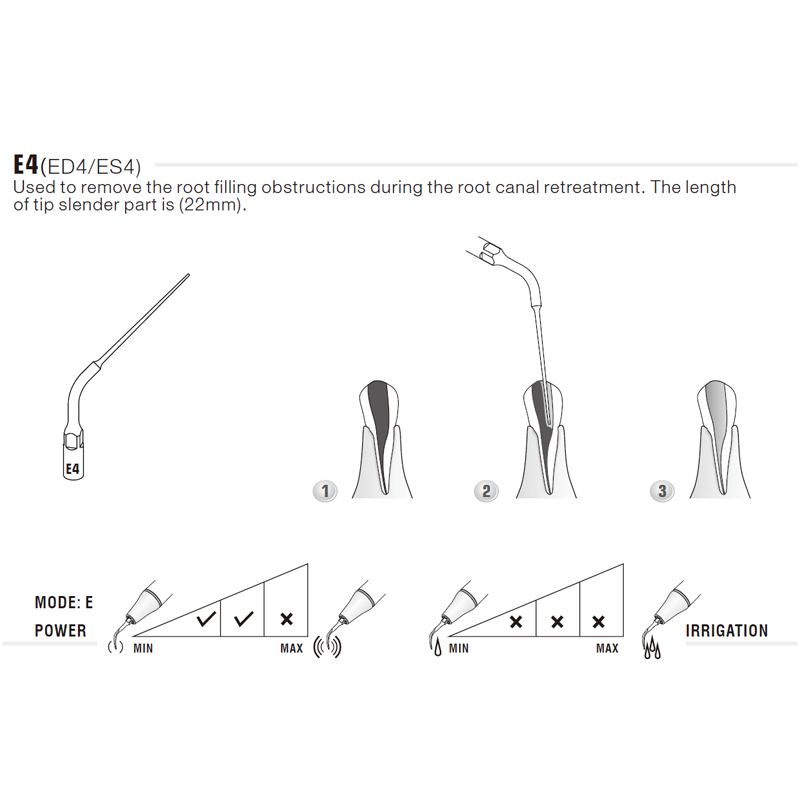 Punta ultrasonidos Woodpecker ES4 compatible SIRONA | Endo
