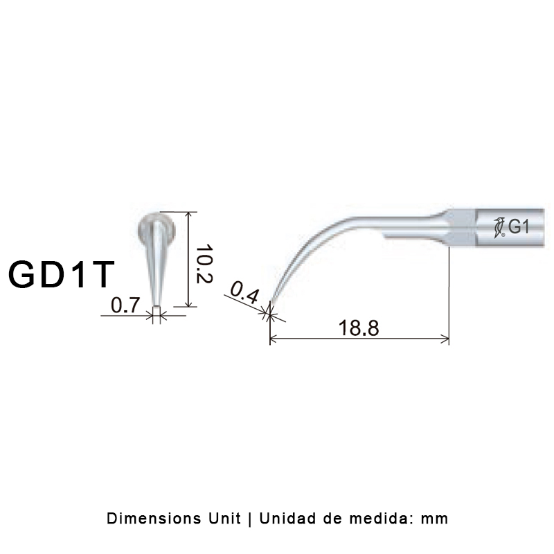 Punta ultrasonidos Woodpecker GD1 compatible Satelec | Profilaxis