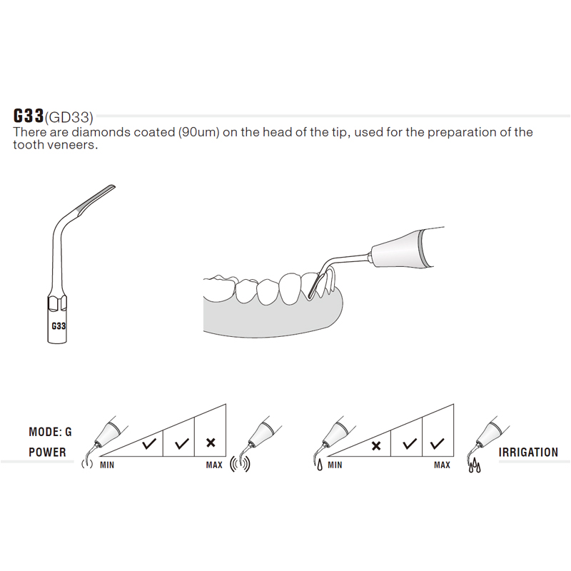 Punta ultrasonidos Woodpecker GD3 compatible Satelec | Profilaxis