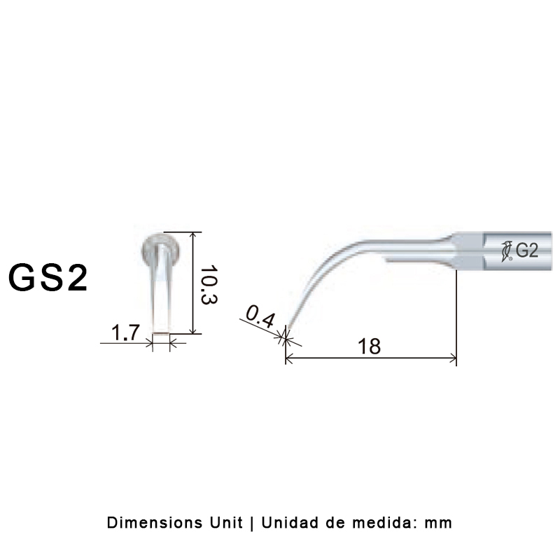 Punta ultrasonidos Woodpecker GS2 compatible Sirona | Profilaxis