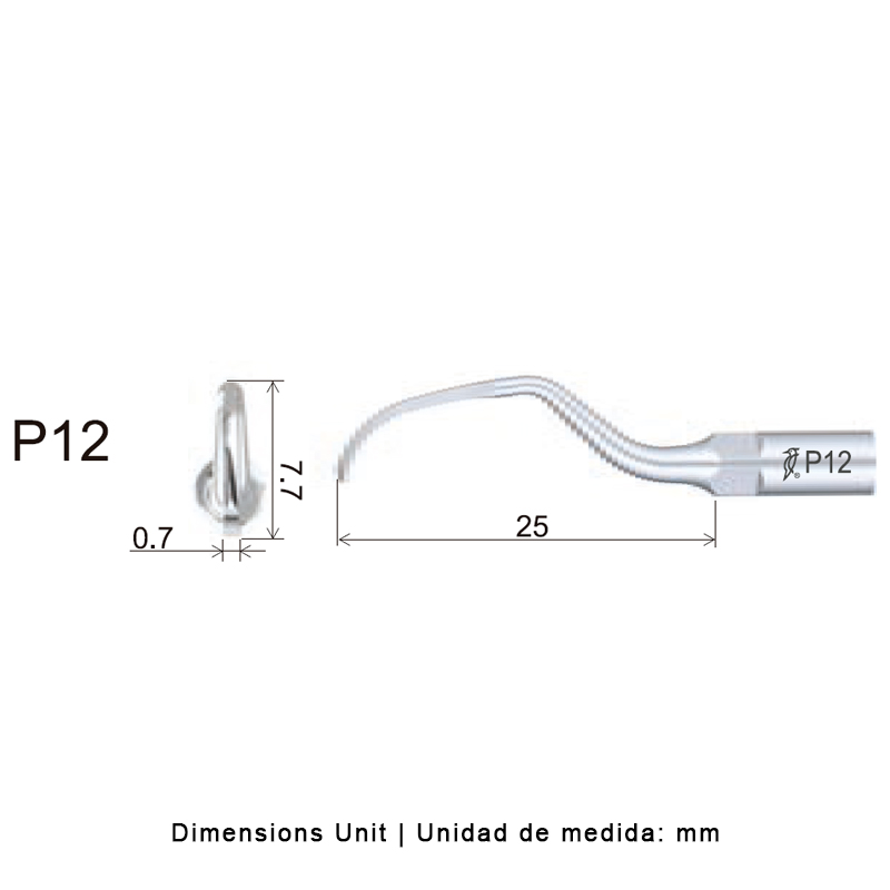 Punta ultrasonidos Woodpecker P12 compatible EMS | Perio