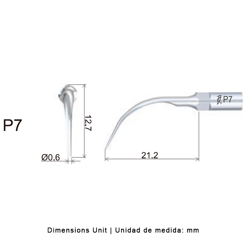 Punta ultrasonidos Woodpecker P7 compatible EMS | Perio