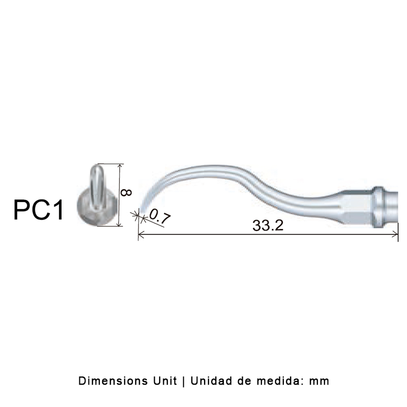 Punta ultrasonidos Woodpecker PC1 compatible KaVo | Perio