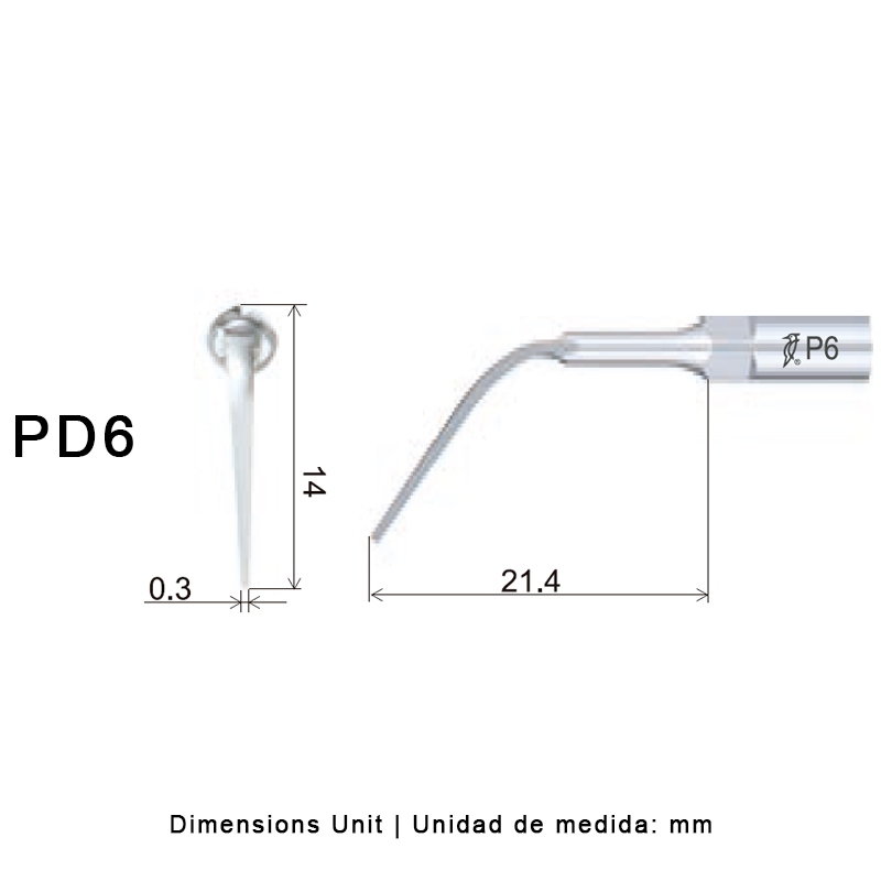 Punta ultrasonidos Woodpecker PD6 compatible Satelec | Perio