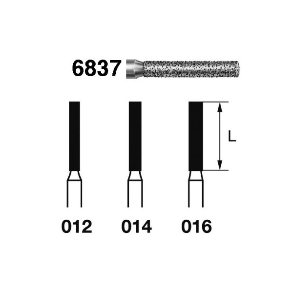 6837-012 FG FRESA DIAMANTE GRANO GRUESO  5u