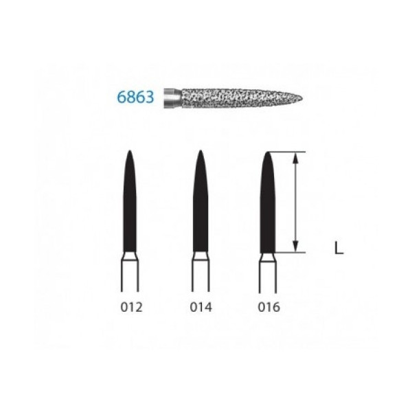 6863-016 FG FRESA DIAMANTE GRANO GRUESO  5u