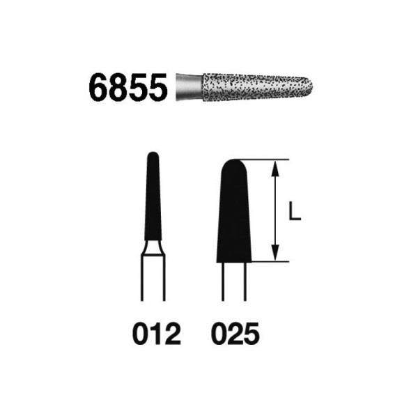 6805-012 FG FRESA DIAMANTE GRANO GRUESO  5u