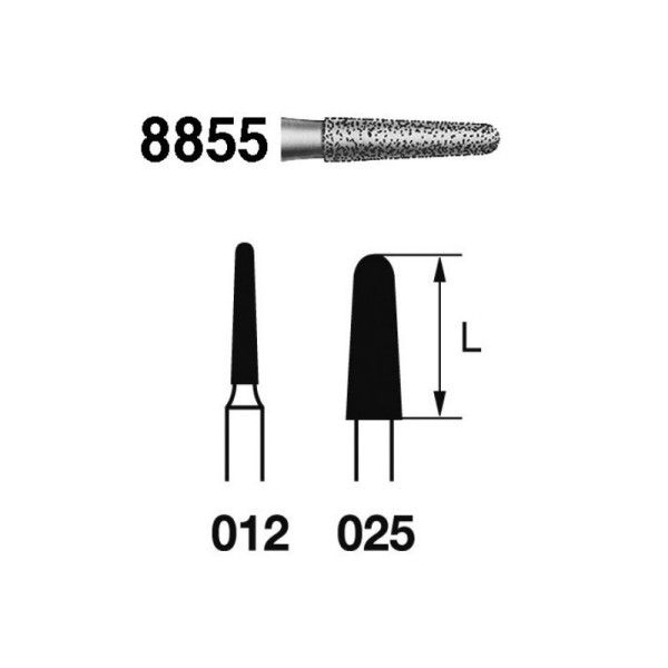 8855-025 FG FRESA DIAMANTE GRANO FINO 5u