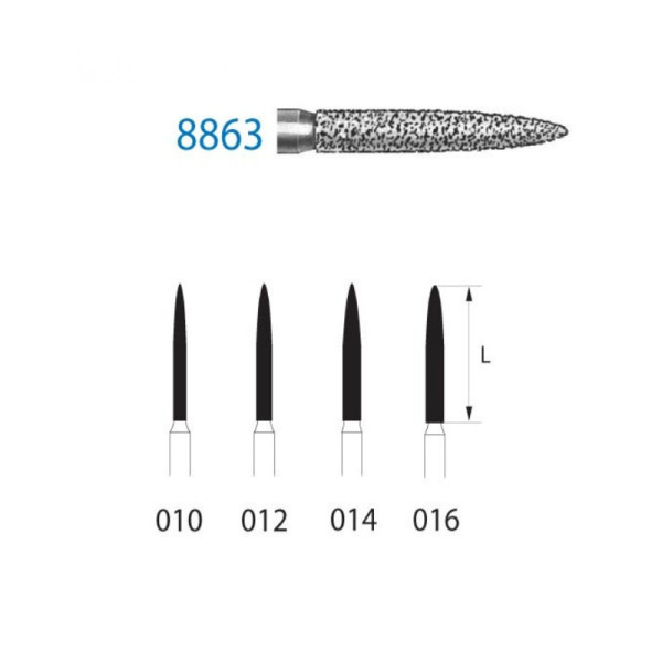 8863-012 FG FRESA DIAMANTE GRANO FINO 5u