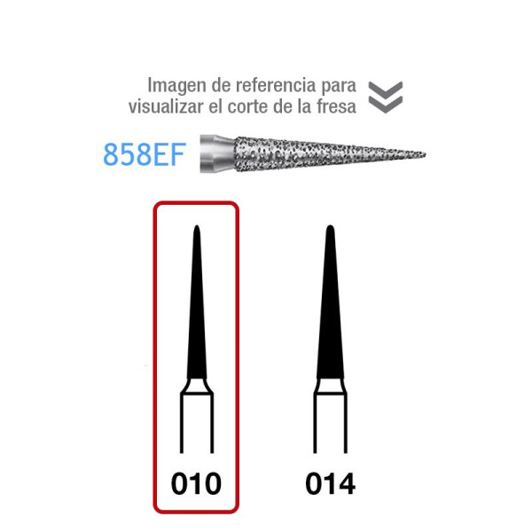 858EF-010 FG FRESA DIAMANTE GRANO EXTRAFINO 5u