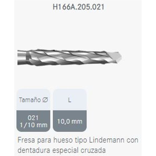 H166A-021 FRESA FG C.TUNGS. CORTA HUESO 1u