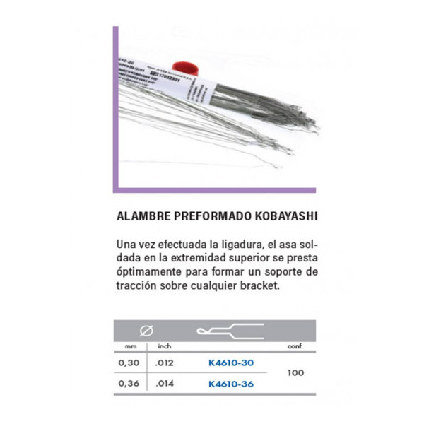 ALAMBRE PREFORMADO KOBAYASHI METAL 0.30mm. 100u.