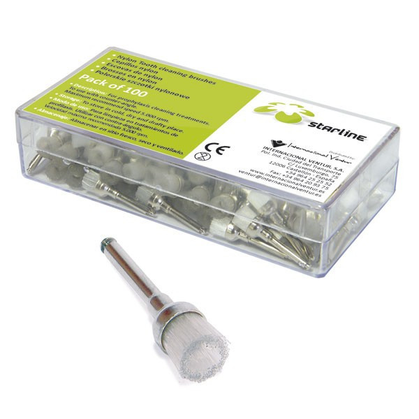 CEPILLOS PROFILAXIS NYLON TRANSPARENTES 100u.