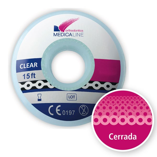 Cadeneta ML elástica Clear cerrada 2,3 mm