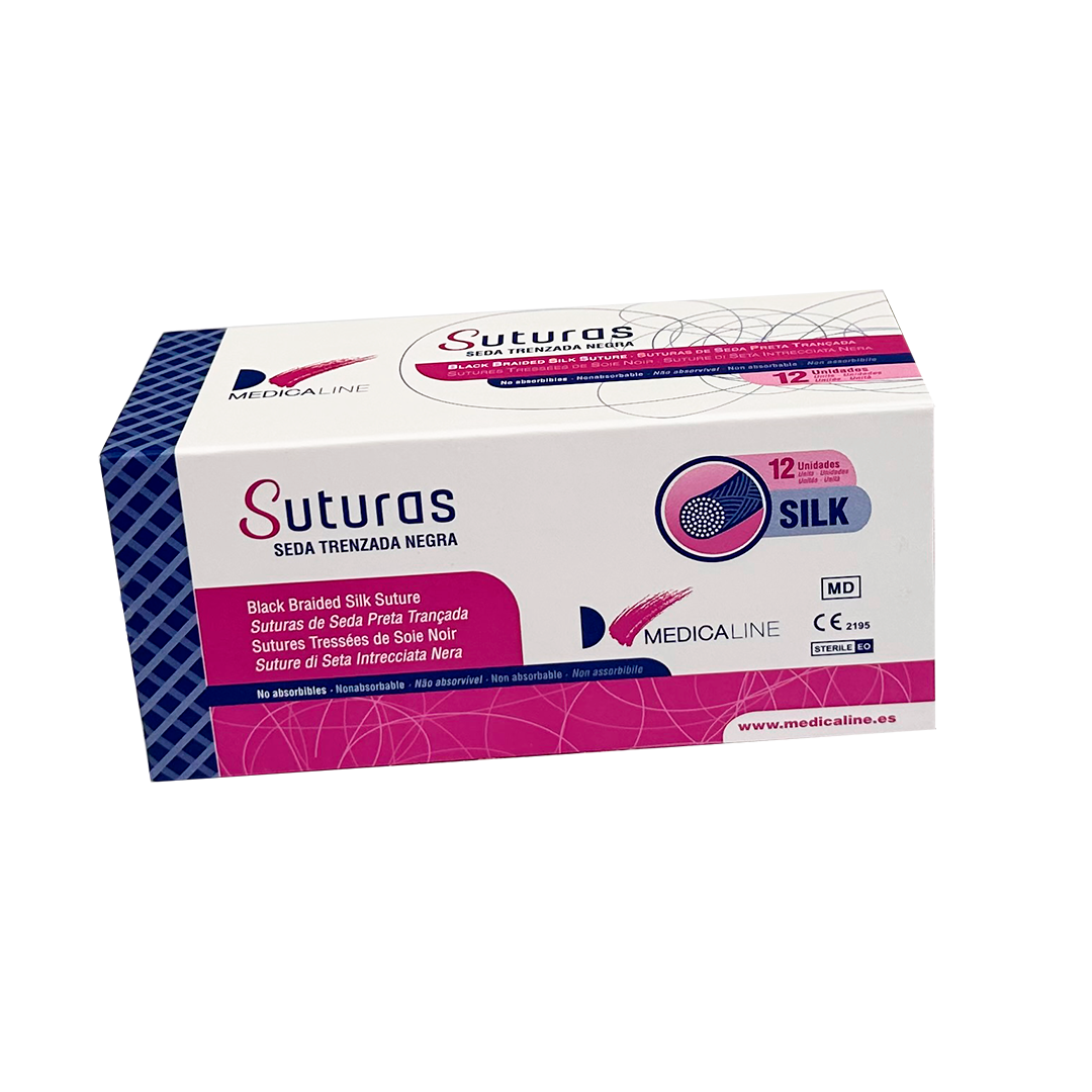 SUTURA SEDA 3/8 CIRCULO TRIANG. 19mm. 3/0 12u.