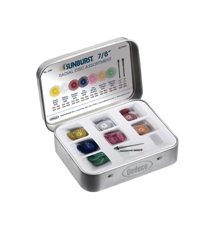 KIT 86 DISCOS SURTIDOS Y MANDRILES SUNBURST DEDECO