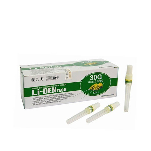 AGUJAS LI-DEN 30G CORTA 0,3x25mm 100uds.