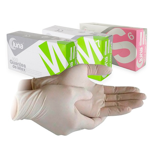 GUANTES LATEX X-PEQUEÑOS LUNA 100u.